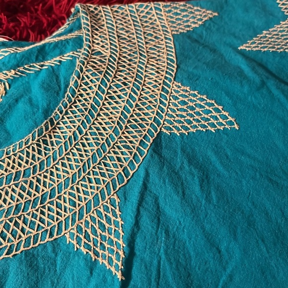 Turquoise Embroidered Tunic Top. Size Small - Picture 3 of 6